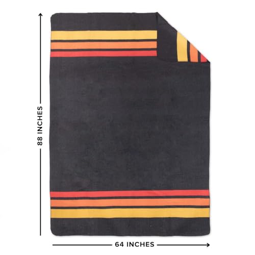 Arcturus Rainier Wool Blanket - 4.5lbs Warm, Heavy, Washable, Large | Great for Camping, Outdoors, Survival & Emergency Kits (Sunset Peak) | 70% Wool, 550 GSM, Warm Even When Wet, Naturally Fire-Retardant, Triple-Washed, Home & Outdoor Adventures, 64" x 8