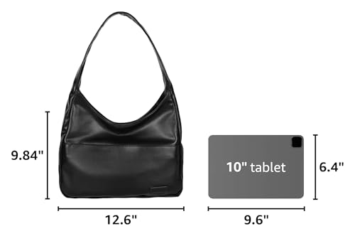 Women Tote Handbags Chic Vegan Leather Tote Bag Purse Stylish Casual Trendy Large Soft Shoulder Bag - color: Black