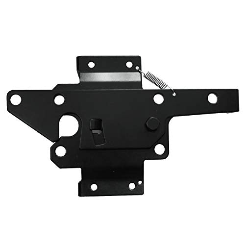 Self-Locking Gate Latch Heavy-Duty for Wood Gate, Steel Black, 1pcs | Post Mount Automatic, gate locks for outdoor fence| Pool | Garden, Gravity Door Latch with Fasteners Hardware, Padlockable - color: Black