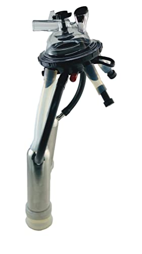 Melasty Cow Milker Claw Cluster Complete with Large Silicone Liners, Stainless Steel Shells, 200cc Milking Claw, Air Tubes, and Caps & Plugs Kit Replacement Part for Any Brand Milking Machine