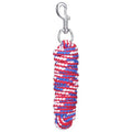 Tough 1 8' Braided Soft Poly Lead Rope - color: Red/White/Blue