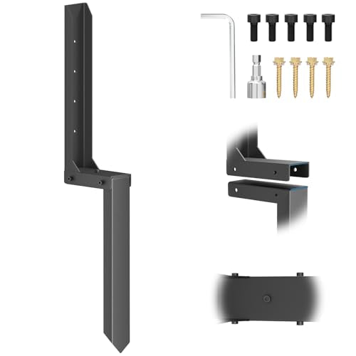 Fence Post Repair Kit 1 Pack, 8mm Double-Layer Post Anchor for Wood Posts | Heavy Duty & Anti-rust Post Anchor, Quick Fix Leaning/Broken 4x4/6x6 Wood Posts Support