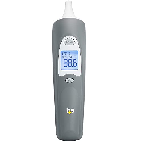 HealthSmart Digital Ear Thermometer for Babies, Kids and Adults - Instant and Accurate Results, Infrared Technology, Visual Fever Indicator, and 30 Disposable Lens Covers, FSA & HSA Eligible - style: Ear