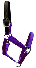 Break Away Adjustable Leather Pony Nylon Halter - color: Purple