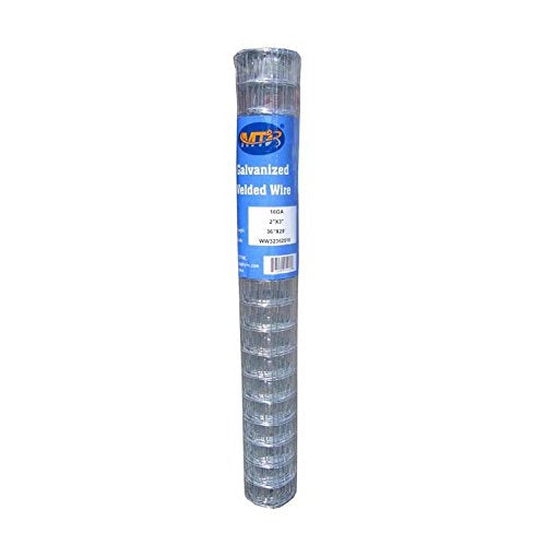 16GA Galvanized 36in x 25ft-3in x 2in Welded Wire Mesh Garden Economy Fence - color: galvanized silver, size: 36"x25'-2"x3" 16GA
