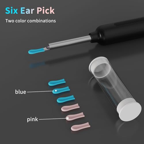 Ear Wax Removal, Ear Wax Removal Tool Camera Built-in 1080P HD Otoscope Camera, with 8 Pcs Ear Set, Easy and Safe Ear Cleaning, for iPhone, iPad & Android, Ear Cleaner Earwax Removal Kit (Black-New) - color: Black-New