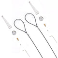 Gate Latch Cable Pull with Spring, Metal Gate Opener String Adjustable from 2”to 6” Thick Gate, Stainless Steel Gate Latch Pull for Outdoor Wood and Vinyl Gates, 2 Pack