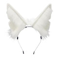 Handmade Wolf Ears Headband Fox Ear Hairband Wolf Cosplay Props - color: White