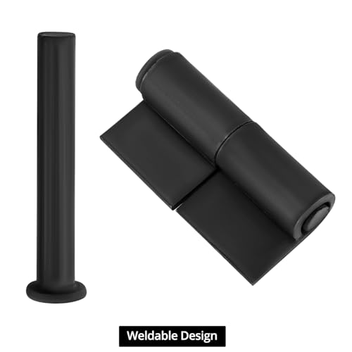 QWORK Heavy Duty Weld On Hinges - Detachable Pin, 5mm Thick Steel -for Trailer Ramp Gate Door, Pack of 2