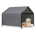 Outdoor Pet Shade Dog Shade Shelter, Versatile Pet Canopy Tent Pet Awning for Dogs, Cats, Small Animals and Livestock, 4'x4'x3' Waterproof, Sun Protection, Grey