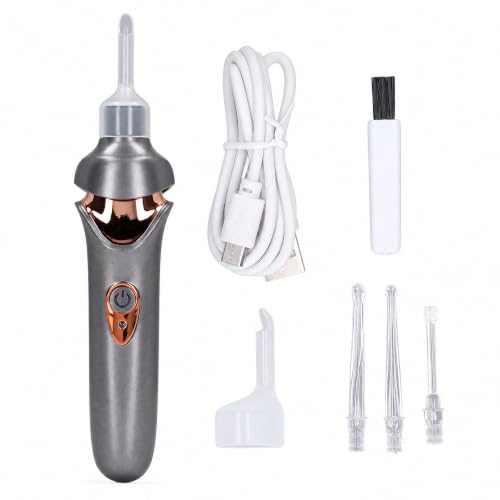 Electric Ear Suction Device, Portable Automatic Electric Vacuum Ear Pick Ear Cleaner Earwax Remover with LED Light for Earwax Removal, Soft Prevent Ear Pick Clean Tools Set (Black) - color: Black