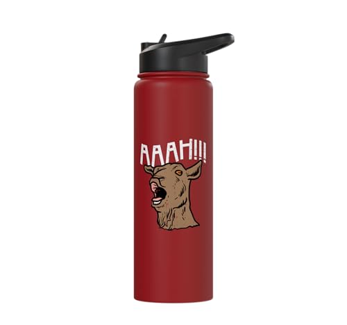 Goat Aaah Bleating Scream Animal Lover Farmer Men Women Kids Stainless Steel Insulated Water Bottle - color: Red