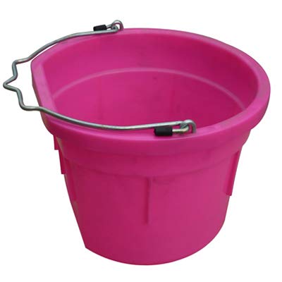 8 Quart 2 Gallon Hot Pink Flat Back Farm/Ranch/Shop Utility Bucket Pail - Pack of (2)