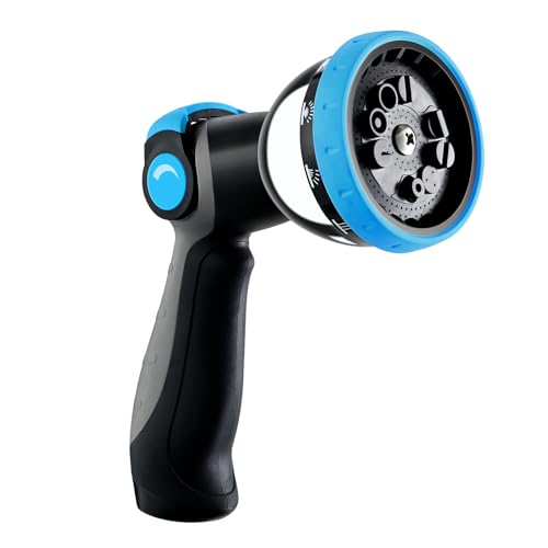 Garden Hose Nozzle, Heavy-Duty Water Hose Sprayer Nozzle with 10 Spray Patterns, Ergonomic Non-Slip Grip, Leak-Free Design, Fits All Standard Garden Hoses for Watering, Car Washing, Cleaning