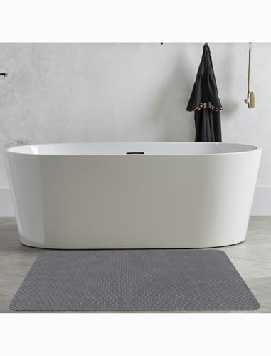 Extra Large Non Slip Shower Mat, Yonala 47.2" x 31.5 Inch Trimmable PVC Shower Floor Mat for Textured, Uneven Floors, Quick Drain Anti Slip Bath Mat for Walk-in Shower, Bathroom, Tub - size: 47.2" x 31.5" (Rectangular)