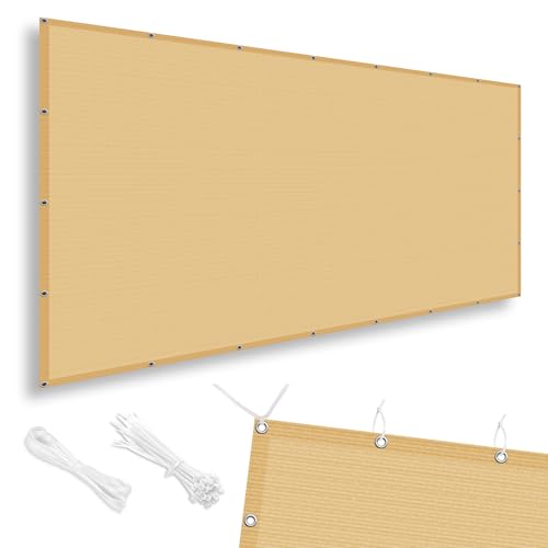 SUNNY GUARD 90% Sun Shade Cloth 6'x8' Shade Cover Tarp, Sand | Sun Shade Screen Fabric Shade Cover Tarp with Grommets for Pergola, Backyard & Garden, Durable HDPE, Custom Sizes - color: Sand, size: 0 6'×0 8'