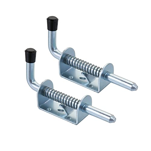 Spring Loaded Gate Latch Pin Barrel Bolt 5in Durable Zinc Plated Solid Steel Heavy Duty - 2pcs - style: Zinc Plate 2pcs