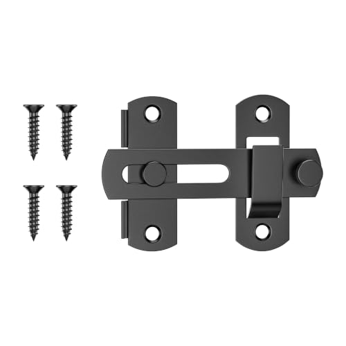4 Inch Flip Latch Gate Latches, 180 Degree Flip Barn Door Lock Latch, Heavy Duty SUS304 Stainless Steel Flip Sliding Latch, Bolt Buckle Lock for Barn Wood Fence Sliding Doors, Black, 1 Pack - color: Matte Black