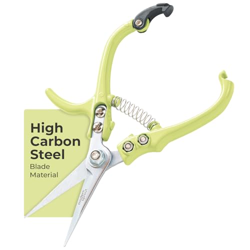 Modern Sprout Pruning Shears- Garden Snips-Herb Scissors- Chartreuse 1-Pack | Lightweight Gardening Tool - Durable Carbon Steel Blade W/Easy-Lock - Gardening Supplies - Flower Cutter - Reusable Holster - color: Chartreuse