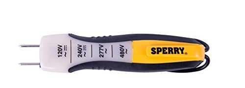 Sperry Instruments ET6204 4 Range Voltage Tester, Yellow, 80-480V AC/DC - size: 80-480V AC/DC