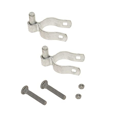 2 Pack Chain Link Fence Frame Gate Post Male Hinge with Bolts and Nuts (2-3/8 Inch) - size: 2-3/8 Inch