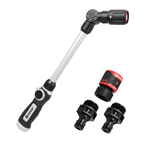 Eden 94621 PRO Metal 18 in. Turbo Watering Wand | 4 Spray Patterns, Thumb-Control Garden Hose Sprayer with Adjustable Head & Quick Connect Set for Lawn, Garden & Outdoor Cleaning - style: Pro Metal 18"