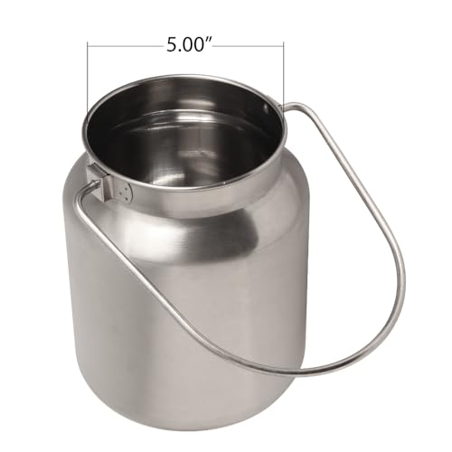 Lindy's Stainless Steel Seamless 1-Gallon Milk Jug, Milk Can, Milk Pail, Anti-Leak Liquid Storage Container with Tight Lid and Long Swivel Handle - size: 128 Ounces