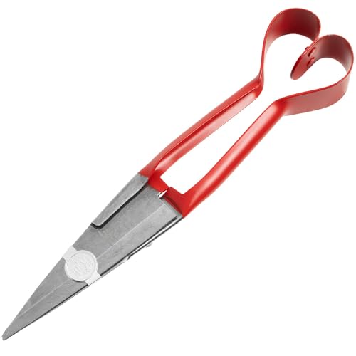 Premier 1 Red Shank Hand Shears for Wool Sheep & Livestock - 6.5" Blade | Double bow handle for soft squeeze. British pattern. Double hollow ground 6.5" blades. For fitting & hand shearing.