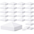 VIVIDA 4 Inch Vinyl Post Caps, White PVC Fence Post Caps, 24 Pack | Actual 4" x 4", Pyramid Plastic Post Caps, Waterproof Deck Top Cover, For Vinyl Fence, Lamp, Deck, Mailbox - size: 4" x 4" (24 PCS)