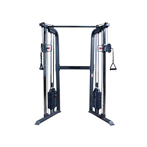 Body-Solid Powerline Cable Crossover Exercise Machine for Home & Commercial Gym, Functional Training Center with Dual Weights Stack for Cable Workout - style: 210lbs. Dual Weight Stack