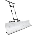Best Choice Products 48in Heavy-Duty 2-Wheel Snow Pusher Hand Plow for Snow Removal w/Wheels, Adjustable Handle, Blade Angle - Silver - color: Silver, size: XL 48in w/Wheels