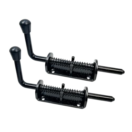 Spring Loaded Gate Latch Pin Barrel Bolt 8.5in x 1/2in Stem Durable Solid Steel Heavy Duty for Tailgate Black - 2pcs - style: Heavy Duty 2pcs - 8.5in black