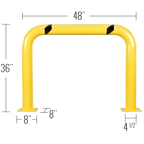 4' x 3' Steel Machine Guard, Safety Barrier, Hollow, Fillable, Guardian | Protect electrical equipment in warehouses, work zones, U-shaped bollard, heavy duty, factory, protection