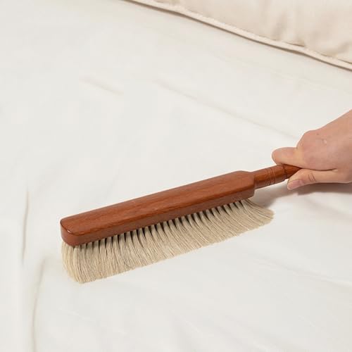 1 Piece Large Horsehair Hand Brush Soft Bristles Brush，Cleaning Brushes for Household Use，Broom Dust Brush，13.3 Inches Long Horse Hair Bench Brushes with Beech Wood Handle
