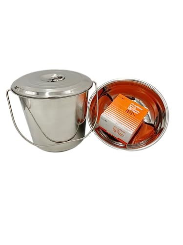SS Strainers (Medium Strainer & Pail Combo, 7 L Pail & Strainer Combo) - color: 7 L Pail & Strainer Combo, size: Medium