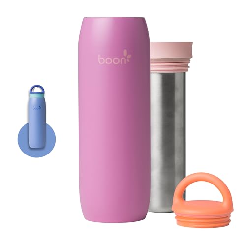 Boon Frosh Breast Milk Chiller and Storage Container - Purple - 10 Oz | Stainless Steel, TSA Compliant, Keeps Beverages Cold up to 17 Hours*, Diaper Bag Essentials - color: Purple, size: 14 Ounce
