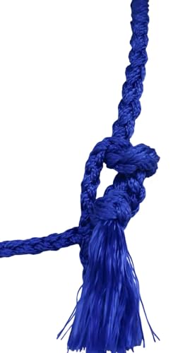 CHALLENGER Horse Nylon Beaded Noseband Braided Black Mule Tape Rope Halter Lead Rope 606200 - color: Blue Beaded