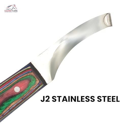 Farrier Hoof Knife (Left-Handed) | Razor Sharp J2 Stainless Steel Blade, Ergonomic Handle | Professional Grade Precision Tool for Horse, Cow, Goat & Livestock Hoof Trimming & Shoeing. | Farrier hoof knife for horses, goats, sheep and cattle; J2 stainless