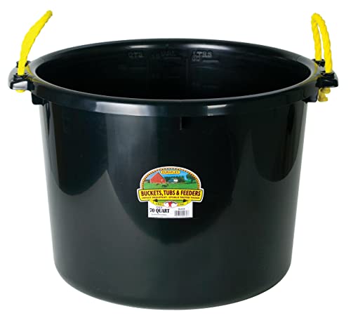 Little Giant® Plastic Muck Tub | Durable & Versatile Utility Bucket with Handles | Muck Bucket | Durable Handles | 70 Quart | Black - color: Black, size: 70 quart