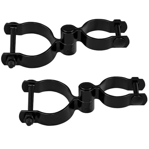 VIVIDA 1-3/8" x 2-3/8" Chain Link Fence Black Gate Hinge Kit, 2 Pack | Black Chain Link Fence Hardware, For 1-3/8" x 2-3/8" OD Pipe, Bolts & Nuts Included - color: Black (2 Set), size: 1-3/8" x 2-3/8"