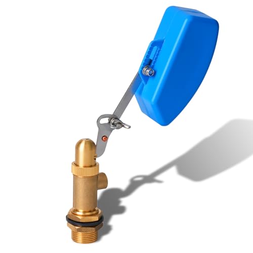 2 Pcs Brass Float Valve 3/4 Inch, Water Tank Float Valve Auto Fill | Adjustable Arm, Water Float Valve for Pond, Water Tank, Water trough, Water Feature, Swamp Cooler, Stock Tank, Fountain, Pool - style: 3/4" Blue
