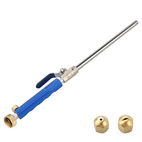 High Pressure Power Washer Attachment Hose Nozzle Wand Lance | Hydro Jet Water Hose Nozzle, ,Watering Sprayer Cleaning Tool, Wand Lance for Gutter Patio Car Pet Window Glass Blue - color: Blue
