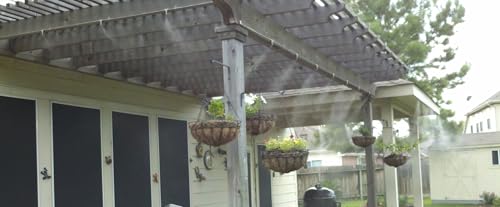Patio Misting Kit - 250 PSI Patio misting System - Made in USA Pump - Up to 40 Nozzles Misting System - For Residential Misting System - Stainless Steel Misting Nozzles (10 Nozzle System) - size: 10 Nozzle System