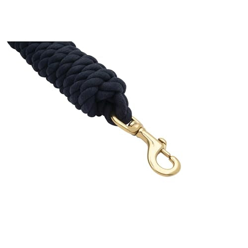 Weaver Equine 5/8" x 10 Cotton Lead Ropes for Horses Line with Brass Snap, Buckle, Soft, Comfortable Horse Lead Ropes for Training and Lunging