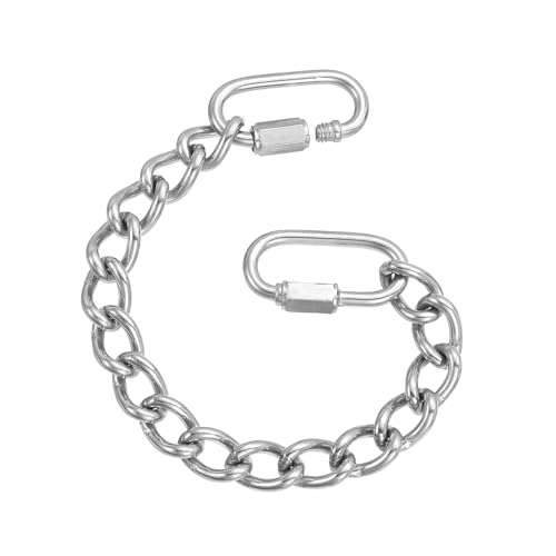 PATIKIL Gate Chain Lock, (7.9Inch, Silver) (1 Pcs)304 Stainless Steel Hanging Chain Lock for Stall Barn/Cabinet/Fence/Hammock/Pet Cages - size: 7.9Inch