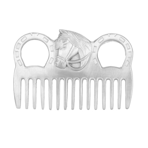 Metal Horse Comb, 4inch Stainless Metal Pulling Combs Horse Mane Comb Horse Tail Comb Mini Pocket Combs Horse Grooming Comb Livestock Comb for Cleaning Hair Removing Loose Undercoat Knots, Silver