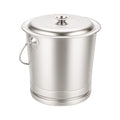 8L Stainless Steel Bucket with Lid & Handle, Silver Milk Pail | Metal Bucket Multipurpose Storage Container for Pet Food Rice Sand Ice - size: 8L