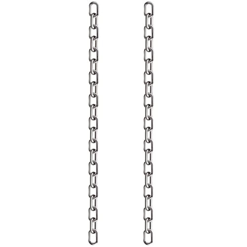 2 Pcs 1/4 x 23 Inch Link Chain 304 Stainless Steel Coil Chain, 6mm | for Transport Tie Down Binder Chain Pulling Towing Hanging, Home, Camping, Pet Towing - size: 23 x 1/4 inch