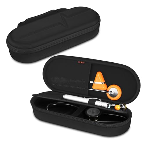 Stethoscope Case for 3M Littmann Classic III, Lightweight II S.E, Cardiology IV Diagnostic, MDF Acoustica Stethoscopes - Travel Hard Carrying Bag for Doctor & Nurse Accessories (Black) | Lightweight II S.E., MDF Acoustica, Hard Carrying Bag, Doctor Nurse