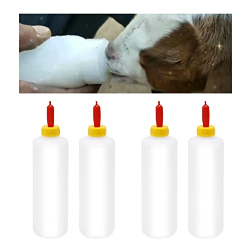 10 Sets 400ml Lamb Goat Feeding Bottles with Nipples, Value Pack Kid Livestock Milk Feeder Bottles for Baby Goats & Lambs (400ml x 10)